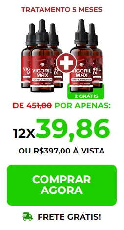 Conjunto de 5 frascos de Vigoril Max, indicado para quem busca um tratamento prolongado e manutenção do vigor físico e sexual