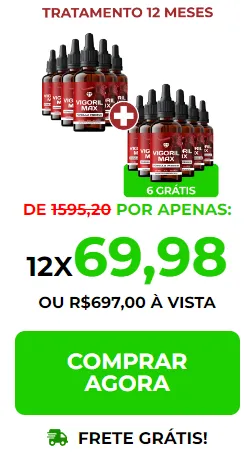 Kit completo com 12 frascos de Vigoril Max, tratamento de 1 ano para maximizar a vitalidade masculina e manter a confiança